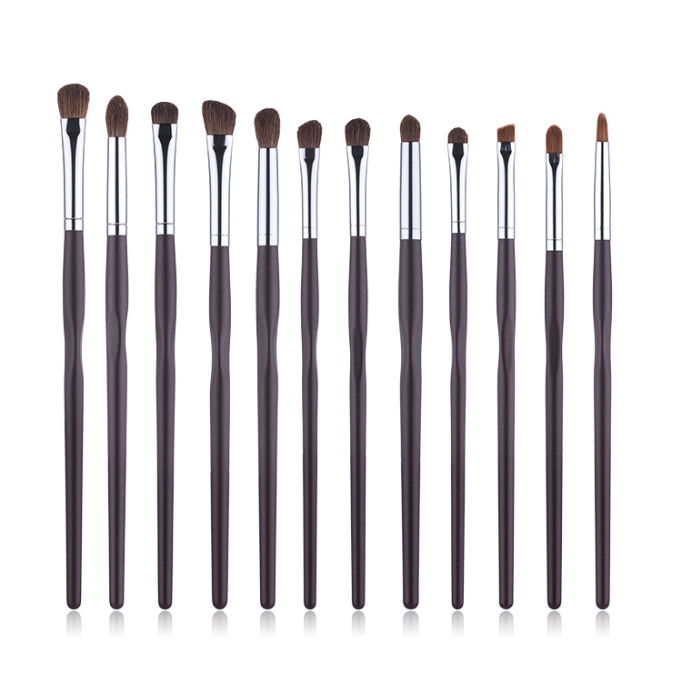 12 Pony Hair Eye Shadow Brush Horse Hair Eye Brush Set Portable Advanced Beauty Brush Makeup Tool